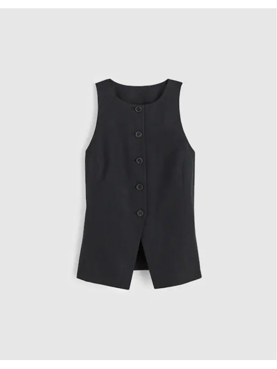Madewell Jackets & Blazers - NWT Madewell Crewneck Cutaway Vest in Drapey Twill in black size 0